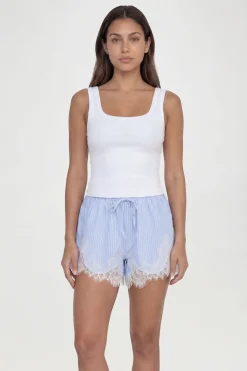 Short Ample Rayé Avec Bordure En Dentelle Tall