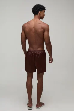 Short Ample Style Boxer En Satin Avec Broderie