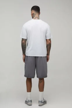 Short Ample Taille Basse À Entrejambe Tombant Avec Coutures Apparentes Et Molleton Bouclette