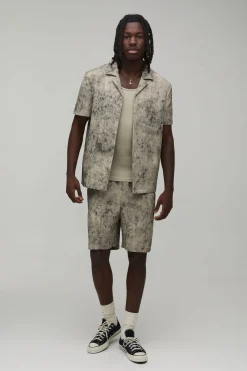 boohooMAN Short Ample À Texture Délavée Effet Décoloré<Homme Ensembles|Shorts