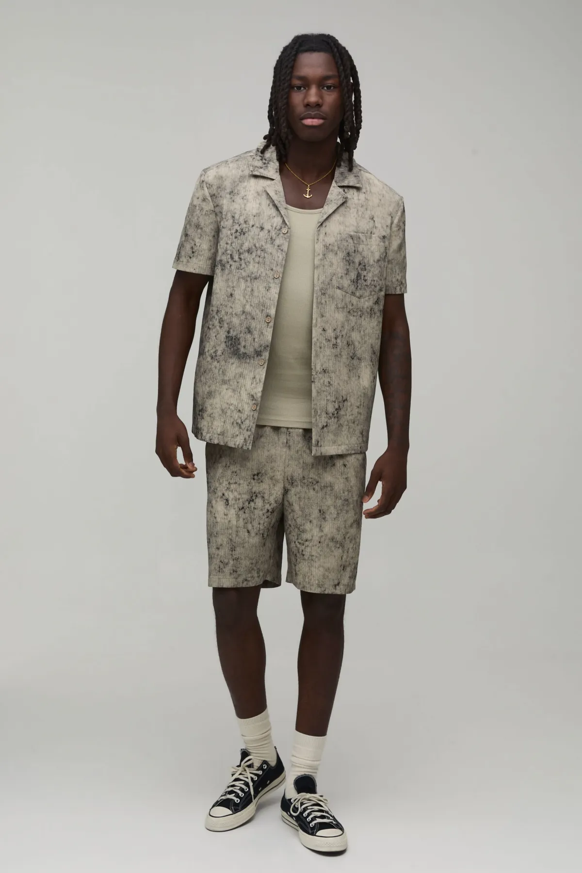 boohooMAN Short Ample À Texture Délavée Effet Décoloré<Homme Ensembles|Shorts