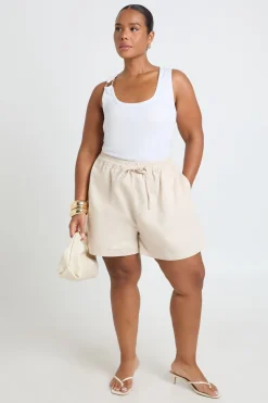 Short Ample Évasé En Chambray Grande Taille