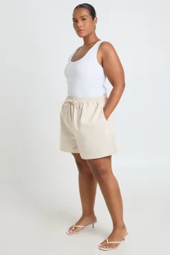 Short Ample Évasé En Chambray Grande Taille