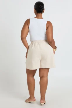 Short Ample Évasé En Chambray Grande Taille