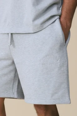 Short Baggy Brodé En Molleton Épais 500 G/m²