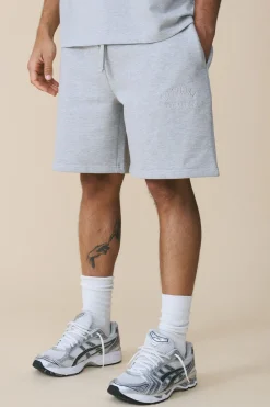 Short Baggy Brodé En Molleton Épais 500 G/m²