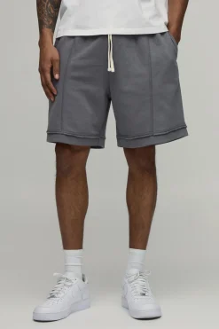 Short Baggy Taille Basse Coutures Apparentes Molleton Bouclé
