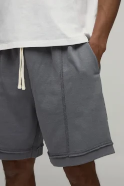 Short Baggy Taille Basse Coutures Apparentes Molleton Bouclé