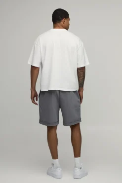 Short Baggy Taille Basse Coutures Apparentes Molleton Bouclé