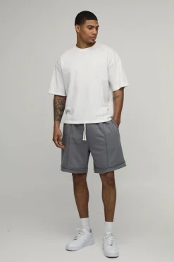 Short Baggy Taille Basse Coutures Apparentes Molleton Bouclé
