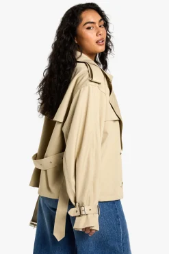 boohoo Short Belted Trench Coat<Femme Manteaux Et Vestes D’Automne|Vestes & Manteaux