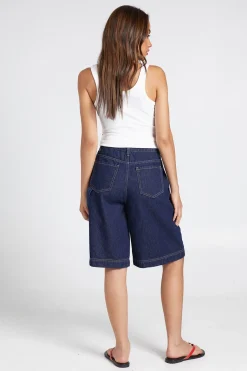 boohoo Short Bermuda Cargo En Denim Taille Mi-haute<Femme Denim|Shorts