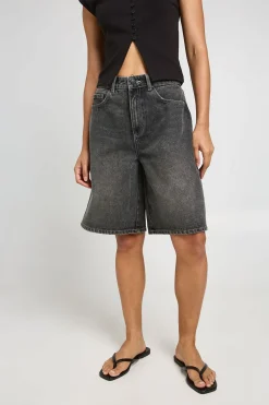 boohoo Short Bermuda En Denim Taille Mi-haute<Femme Denim|Shorts