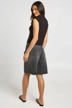 boohoo Short Bermuda En Denim Taille Mi-haute<Femme Denim|Shorts