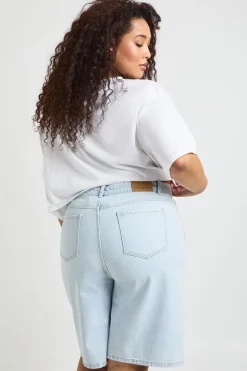 Short Bermuda En Jean Brodé Grande Taille