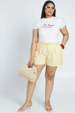 Short Bermuda Grande Taille À Plis Devant Et Dos Élastiqué