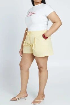 Short Bermuda Grande Taille À Plis Devant Et Dos Élastiqué