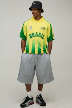 Short Bermuda Homme Sport Avec Broderie En Jersey