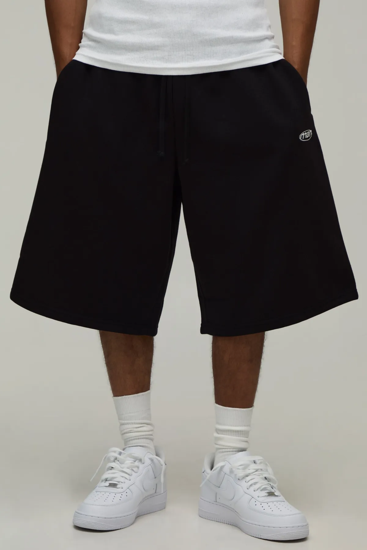 boohooMAN Short Bermuda Jersey Brodé Sport Homme<Homme Jorts|Denim