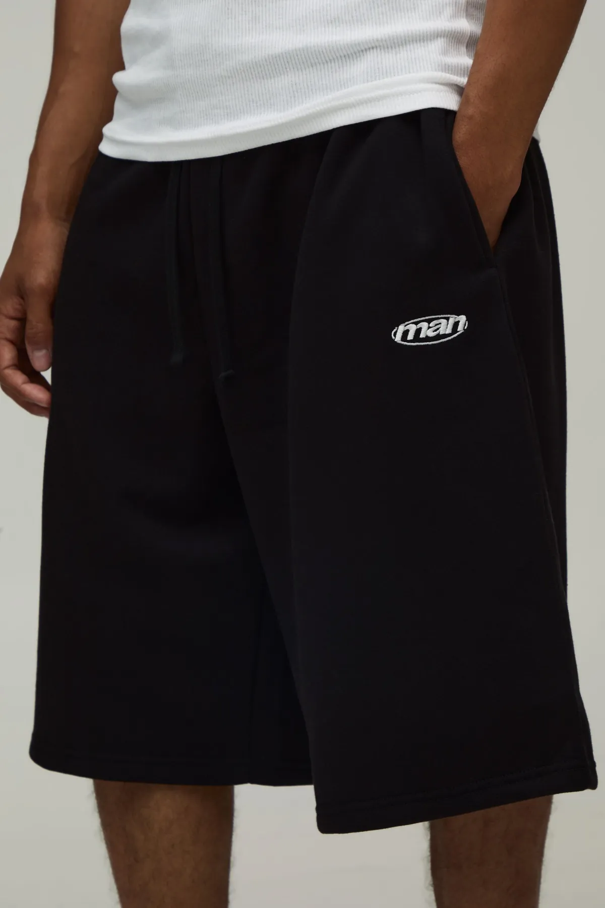 boohooMAN Short Bermuda Jersey Brodé Sport Homme<Homme Jorts|Denim