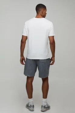 Short Bermuda Jort En Jersey Interlock Premium Avec Détails De Coutures