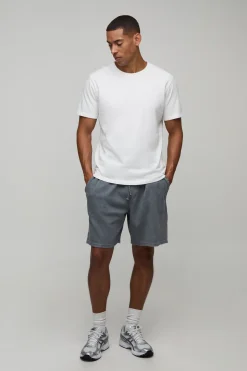 Short Bermuda Jort En Jersey Interlock Premium Avec Détails De Coutures