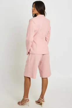 boohoo Short Bermuda Tailleur Effet Lin<Femme Shorts