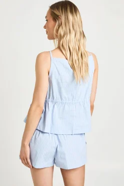 Short Boxer Rayé Petite Taille Élastique Style Runner