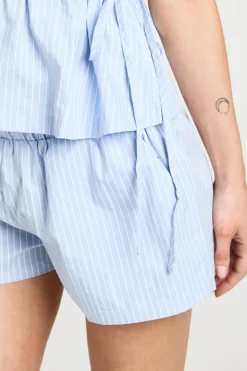 Short Boxer Rayé Petite Taille Élastique Style Runner