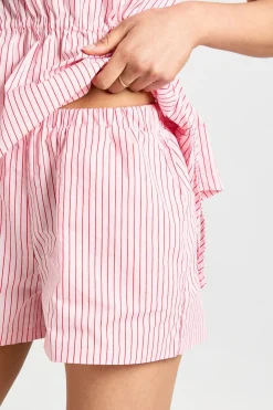 Short Boxer Runner Taille Haute À Rayures Avec Taille Élastiquée