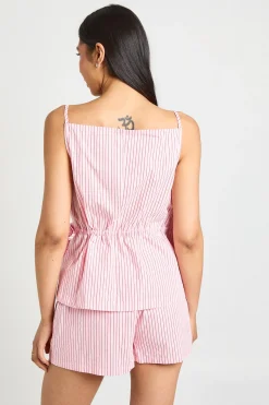 Short Boxer Runner Taille Haute À Rayures Avec Taille Élastiquée