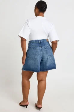 Short Boyfriend En Denim Grande Taille
