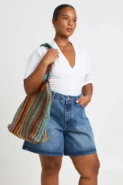 Short Boyfriend En Denim Grande Taille