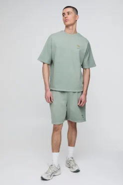 Short Brodé Délavé Coupe Ample