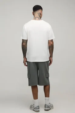 Short Cargo Ample Coupe Haute En Tissu Gaufré
