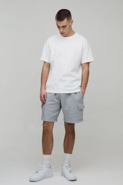 boohooMAN Short Cargo Basique Coupe Décontractée en Jersey<Homme Tout Afficher|Indispensables Grande Taille