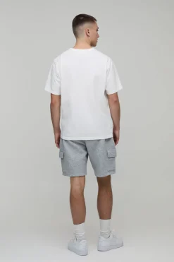 boohooMAN Short Cargo Basique Coupe Décontractée en Jersey<Homme Tout Afficher|Indispensables Grande Taille