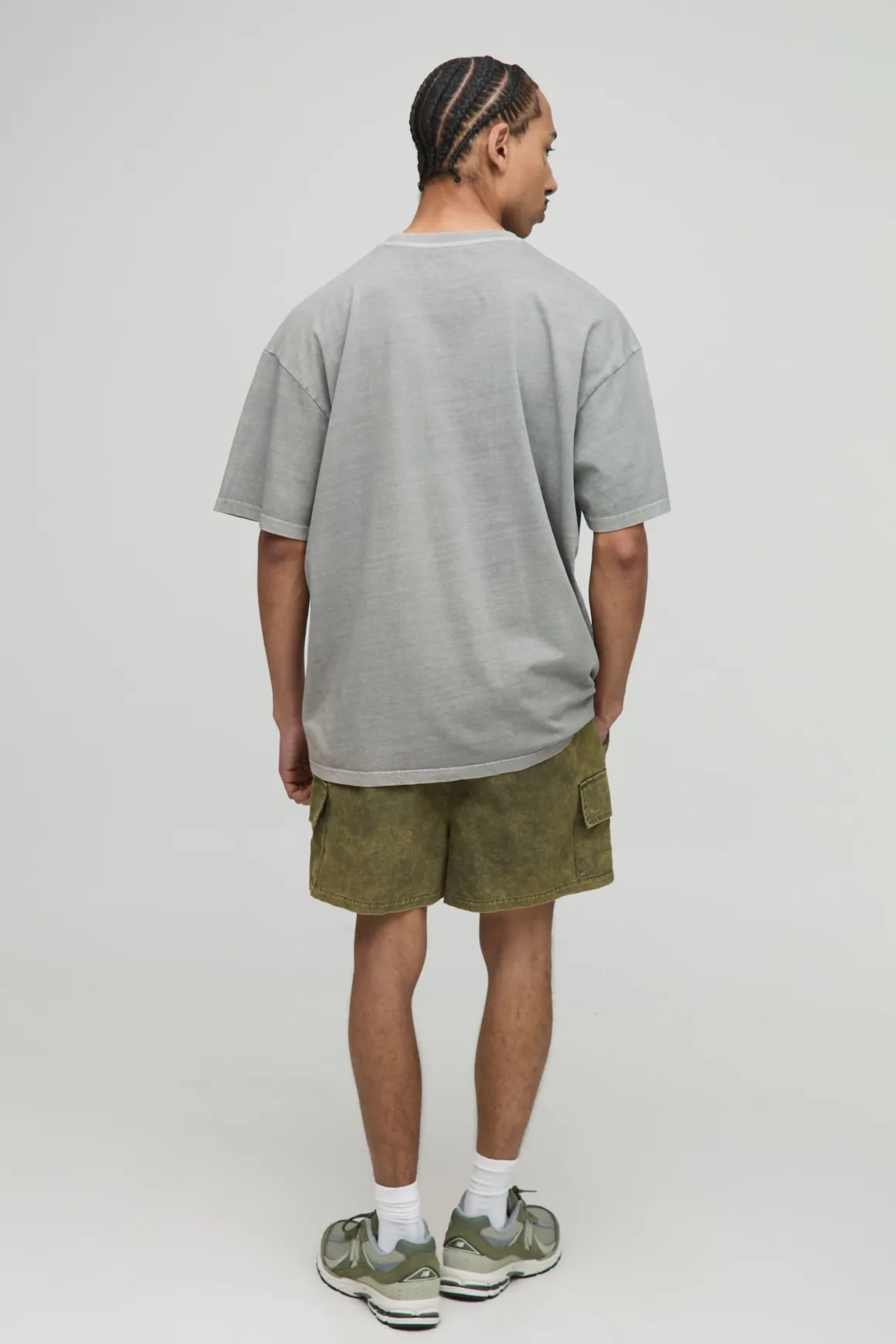 Short Cargo Coupe Boxer Taille Élastique en Ripstop Lavé