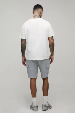 Short Cargo En Jersey Coupe Slim Basique Pour Homme Grand