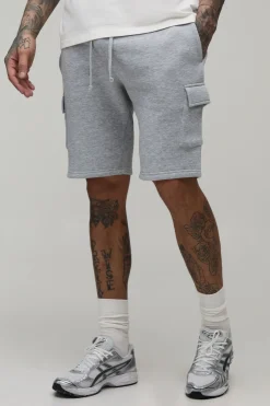 Short Cargo En Jersey Coupe Slim Basique Pour Homme Grand