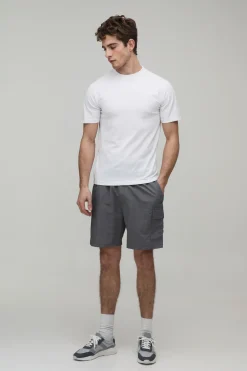 Short Cargo En Nylon À Taille Élastiquée Coupe Décontractée