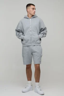 boohooMAN Short Cargo Jersey Coupe Slim Basique<Homme Tout Afficher|Survêtements