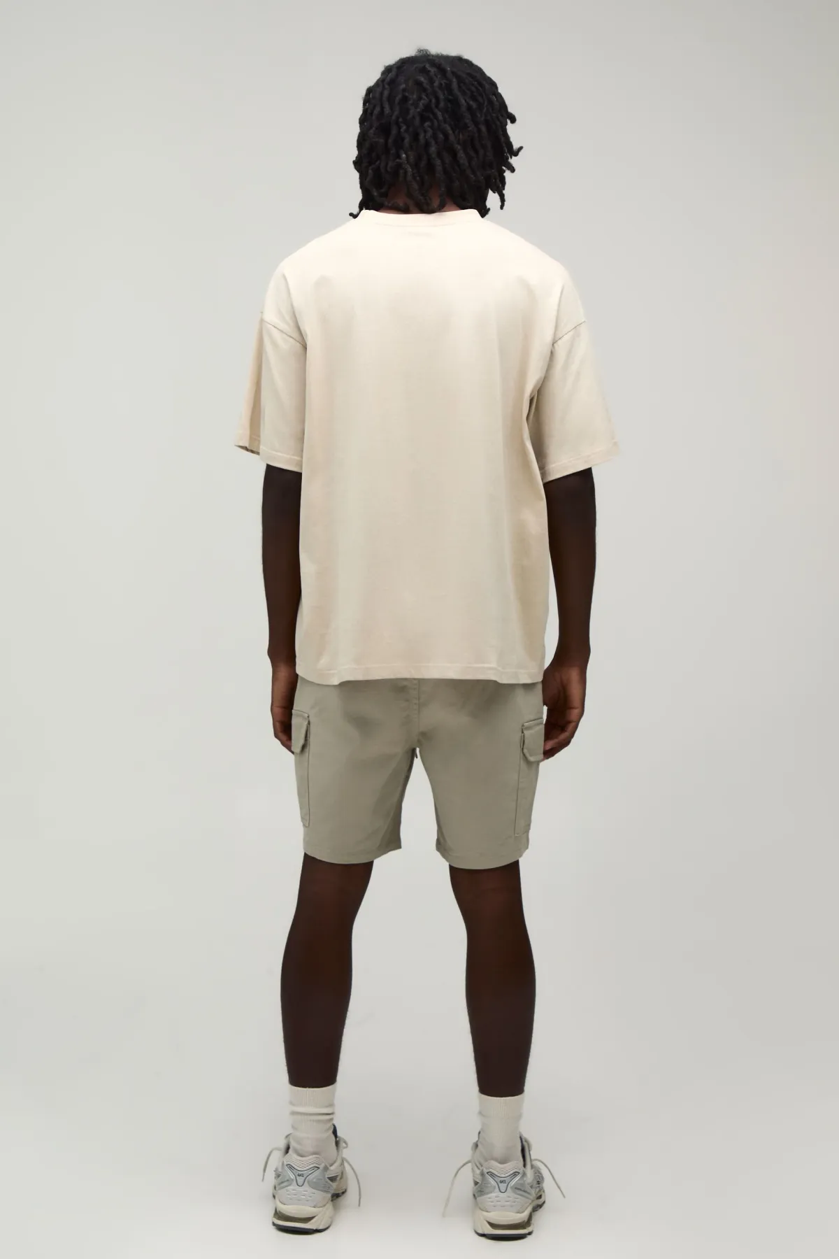 boohooMAN Short Cargo Mi-long Ajusté En Sergé De Twill Essentiel<Homme Shorts|Essentiels