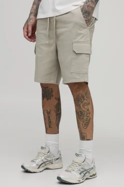 boohooMAN Short Cargo Mi-long En Twill Coupe Skinny Fit Tall<Homme Shorts|Tout Afficher