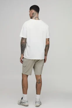 boohooMAN Short Cargo Mi-long En Twill Coupe Skinny Fit Tall<Homme Shorts|Tout Afficher