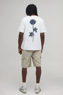 Short Cargo Mi-long En Twill Coupe Décontractée Taille Élastiquée Essentiel Tall