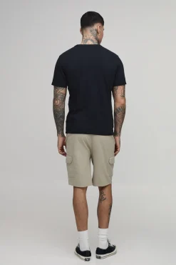 boohooMAN Short Cargo Mi-long En Twill À Taille Élastiquée Coupe Slim Essentiel Pour Grands<Homme Tout Afficher|Shorts Tall