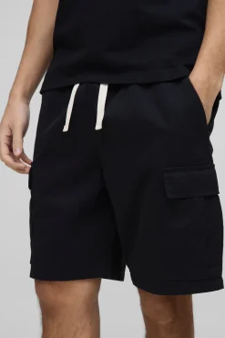 boohooMAN Short cargo slim fit à taille élastiquée<Homme Shorts|Essentiels