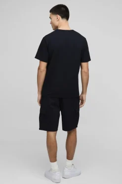 boohooMAN Short cargo slim fit à taille élastiquée<Homme Shorts|Essentiels