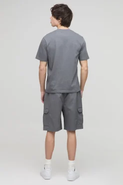 boohooMAN Short cargo à taille élastiquée, coupe ample pour hommes grands<Homme Shorts|Tout Afficher